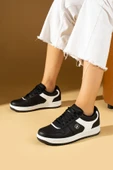 Pembe Potin Bağcıklı Ortopedik Kaymaz Kırılmaz Taban Konforlu Kadın Sneakers 001-2100-Sbeyaz - 2