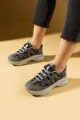 Pembe Potin Bağcıklı Rahat Taban Kadın Sneakers 36-873-25 - 6