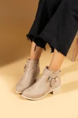 Pembe Potin Toka Detaylı Fermuarlı Kadın Bot 57-02-24Süet thumbnail 3