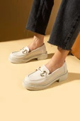 Pembe Potin Yüksek Taban Toka Detaylı Kadın Loafer 43-1803-25Cilt - 1