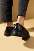 Pembe Potin Yüksek Taban Toka Detaylı Kadın Loafer 43-1803-25Rugan - 3