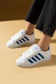 Pembe Potin Kalın Bağcıklı Şerit Detaylı Rahat Taban Kadın Sneakers 001-3458-25Mavi - 1