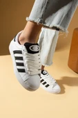 Pembe Potin Kalın Bağcıklı Şerit Detaylı Rahat Taban Kadın Sneakers 001-3458-25Siyah - 4
