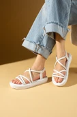 Pembe Potin Yumuşak Bantlı Hafif Taban Lastikli Kadın Sandalet 59-708-25 thumbnail 4
