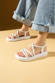 Pembe Potin Yumuşak Bantlı Hafif Taban Lastikli Kadın Sandalet 59-708-25 thumbnail 2
