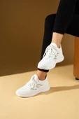 Pembe Potin Bağcıklı Triko Rahat Taban Kadın Sneakers 001-0022-24Z - 5
