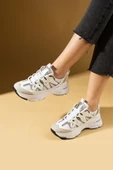 Pembe Potin Bağcıklı Rahat Taban Kadın Sneakers 36-873-25 - 4