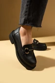 Pembe Potin Yüksek Taban Toka Detaylı Kadın Loafer 43-1803-25Cilt - 6