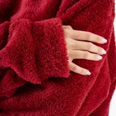 Wellsoft Kapüşonlu Giyilebilir Tv Battaniyesi Antibakteriyel Peluş Kumaş - 11