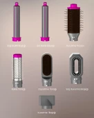 Mieco Aria 8 in 1  Uyumlu  Saç Kurutma ve Şekillendirme Seti - Pink thumbnail 10