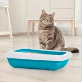 Imac Duo Kedi Tuvaleti + Kürek Mavi/beyaz 59x40x28cm - 2