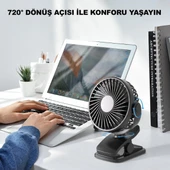 Masaüstü Şarjlı Klipsli Portatif Fan - 3