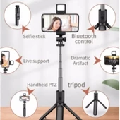 Mucit Home  Led Işıklı Selfie Çubuğu Bluetooth Kumandalı Kablosuz Tripot Selfie Monopod Selfie Stick - 3