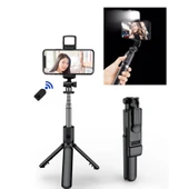 Mucit Home  Led Işıklı Selfie Çubuğu Bluetooth Kumandalı Kablosuz Tripot Selfie Monopod Selfie Stick - 1