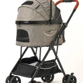 Zampa Bottas Gri Kedi Köpek Arabası (LD03T-G)- Katlanabilir - 2