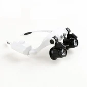 Kuyumcu Saat Onarım Için 10X-15X-20X25X Mercekli Gözlük Büyüteç 9892G-3A - 4