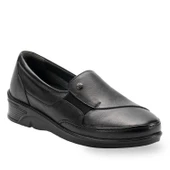 Forelli TERTE 48001-G  Siyah Kadın Günlük Deri Comfort Ayakkabı thumbnail 1