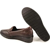 Forelli 25109-H Kahve Kadın Günlük Deri Comfort Ayakkabı - 4