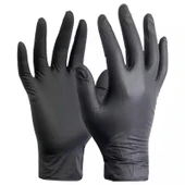 Koin Smh Medikal Pudrasız Nitril Latex Muayene Eldiveni Siyah 100 adet Medium M - 2