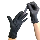 Koin Smh Medikal Pudrasız Nitril Latex Muayene Eldiveni Siyah 100 adet Medium M - 3