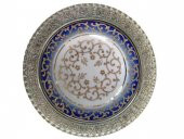 Kütahya Porselen El Dekoru 25 cm Duvar Tabağı 3878 Kobalt - 1