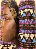 Afrikalı Kadın ve Geometrik Desenli Özel Tasarım Yağdanlık-Sirkelik Sosluk Seti- Ev ve Mutfak Dekoru - 7