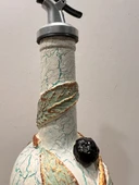 El yapımı Kabartma Kil Uygulamalı Vintage Altın Yaldız Cam Şişe Sirkelik-Yağdanlık, Mutfak dekor - 8