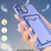 Samsung Galaxy M53 Uyumlu Kamera Korumalı Kartlıklı Köşeleri Airbag Tasarımlı Darbe Önleyici Şeffaf Silikon Kılıf - 6