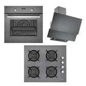 Eminçelik EC-AO 2163 G60-EC-CH 1454 RC G60-EC-AH 1240 GG60 Gri Ankastre Set-8 - 1