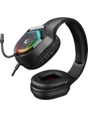 RAMPAGE RM-K90 VECTOR SİYAH RGB LED 3.5MM GAMİNG MİKROFONLU OYUNCU KULAKLIĞI (outlet)) - 1