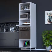 Modilayn ANKA (60x217x56 cm) Boyutunda Ankastre 2 Kapaklı Mini/Midi Mikrodalga Fırın Dolabı thumbnail 2