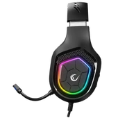 RAMPAGE RM-K90 VECTOR SİYAH RGB LED 3.5MM GAMING MİKROFONLU OYUNCU KULAKLIĞI - 4
