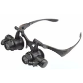 Gözlük Modeli 10X 15X 20X 25X Lens 2 Led Işıklı Büyüteç - 1