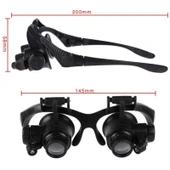 Gözlük Modeli 10X 15X 20X 25X Lens 2 Led Işıklı Büyüteç - 2