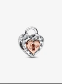 Pandora İki Renkli Asma Kilit Charm 925 ayar gümüş, 14 ayar pembe altın kaplama thumbnail 1