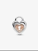 Pandora İki Renkli Asma Kilit Charm 925 ayar gümüş, 14 ayar pembe altın kaplama thumbnail 2