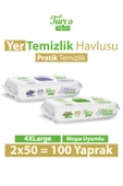 Turco Doğadan Yer Temizlik Havlusu Yeşil Sabun Lavanta 2X50 - 1