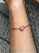 Pandora Işıltılı Herbaryum Yuvarlak Charm 14 ayar pembe altın kaplama - 4