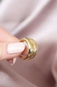 Metal Gold Renk Ayarlamalı Kadın Yüzük - TJ-BYK1549 thumbnail 2