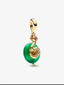 Pandora Yılan Figürlü Yeşil Murano Camı Sallantılı Charm 14 ayar altın kaplama thumbnail 1
