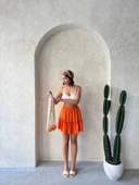 Çingene keten etek turuncu s24808 thumbnail 4