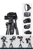 Farway Profesyonel Alüminyum Tripod 360 derece  Ayarlanılabilir Panoramik Başlık Su Terazili Telefon Tutucu 175cm - 2