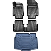 Opel Crossland X 2017 - 2020 Yılları Arası Uyumlu 3D Havuzlu Paspas+ ALT Bagajhavuzu - 1