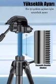Farway Profesyonel Alüminyum Tripod 360 derece  Ayarlanılabilir Panoramik Başlık Su Terazili Telefon Tutucu 175cm - 5