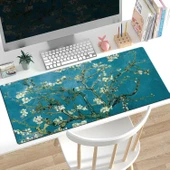 Van Gogh Desenli Büyük Masa Pedi 90x40 cm 3 mm Kaymaz Tabanlı Desk Mat Kumaş Mouse Pad thumbnail 2