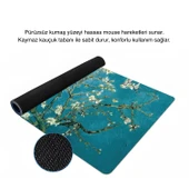 Van Gogh Desenli Büyük Masa Pedi 90x40 cm 3 mm Kaymaz Tabanlı Desk Mat Kumaş Mouse Pad thumbnail 4
