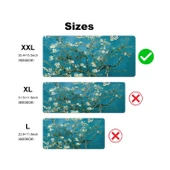 Van Gogh Desenli Büyük Masa Pedi 90x40 cm 3 mm Kaymaz Tabanlı Desk Mat Kumaş Mouse Pad thumbnail 3