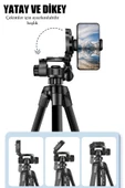Farway Profesyonel Alüminyum Tripod 360 derece  Ayarlanılabilir Panoramik Başlık Su Terazili Telefon Tutucu 175cm - 3