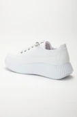 Kadın Casual Spor Ayakkabı Beyaz Elastik Bağcıklı Kalın Taban thumbnail 5