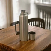 Cooker 1.5 Litre Çift Katlı Çelik Termos-24 Saat Sıcak, 48 Saat Soğuk, Kulplu (Kamp, Piknik, Ofis, Seyahat) - 2